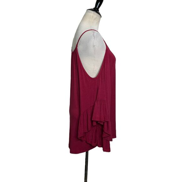 James & Joy red cold shoulder tunic top size Small - Picture 8 of 11